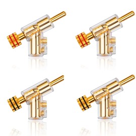 4pcs Banana Plug BA1403 Angled Locking Stacking Banana Plug 24K Gold Plated Speaker Banana Connectors for Speaker Wire AV Receiver Amplifiers