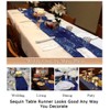 ShinyBeauty 12x72-Inch Rectangle-Sequin Table Runner- for Wedding/Party/Decor (12x72-Inch) (Navy Blue)