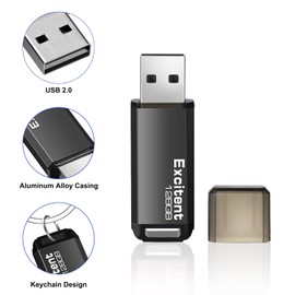 USB Flash Drive,128gb USB Flash Drive USB Thumb Drives USB 2.0 Memory Stick for Photo and Vedio,USB Stick Jump Drive with LED Light (Black)