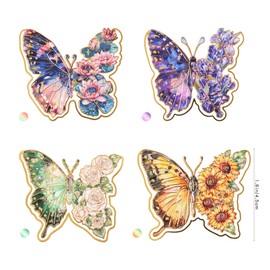 4 Pieces Metal Butterfly Bookmarks, Golden Clips Bookmark Monet Van Gogh Oil Painting Theme Book Mark Bookmarks for Book Lovers Women Writers Readers Children Teens