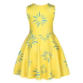 HenzWorld Joy Costume Dress for Girls Inside&Out Cartoon Joy Costume with Wig Fancy Dress Up Sleeveless Christmas Party Pretend Play Gifts Outfit Yellow Size 9-10 Years