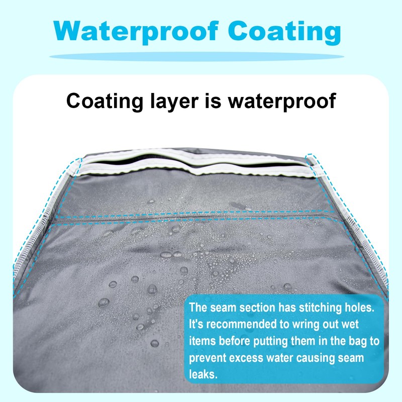 2 Pack Travel Laundry Bag with 2 Zippered Pockets &