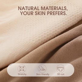 BAMBOO COOL Women's Underwear Mid Waisted Brief Ladies Seamless Panties Moisture Wicking Stretchy Full Coverage 5 Pack