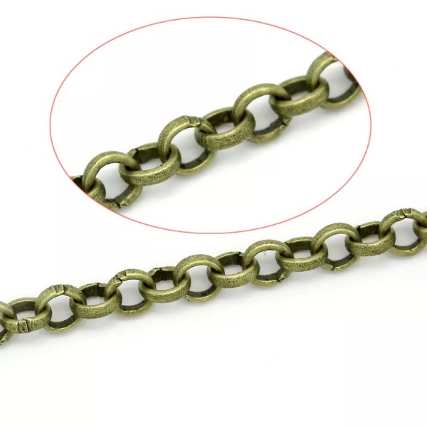 Unbranded 3ft Antique Bronze Findings Rolo Link opened Cable Chains