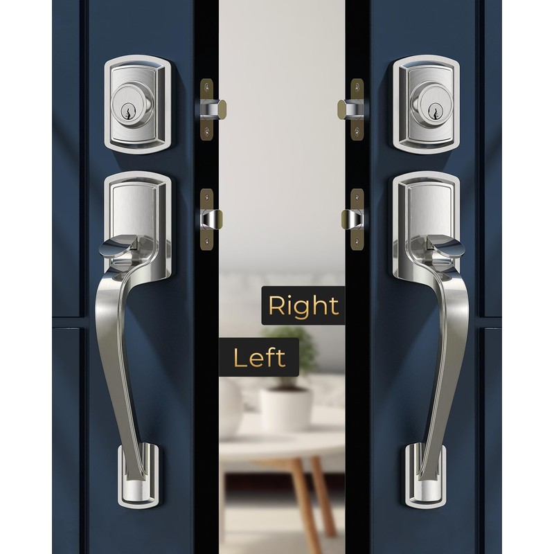 Mensarix Front Door Handle and Deadbolt Set for Right &