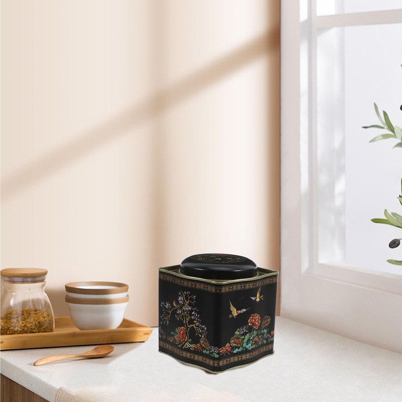 PRETYZOOM Cookie Tin Tinplate Square Cans Tin Containers with Lids