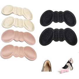 Heel Cushion snugs Inserts Shoe Pads for Loose Shoes Too Big Inserts Grips Liners Heel Blister Protectors for Women Men, 3Pairs Thick (Black+Pink+Complexion)