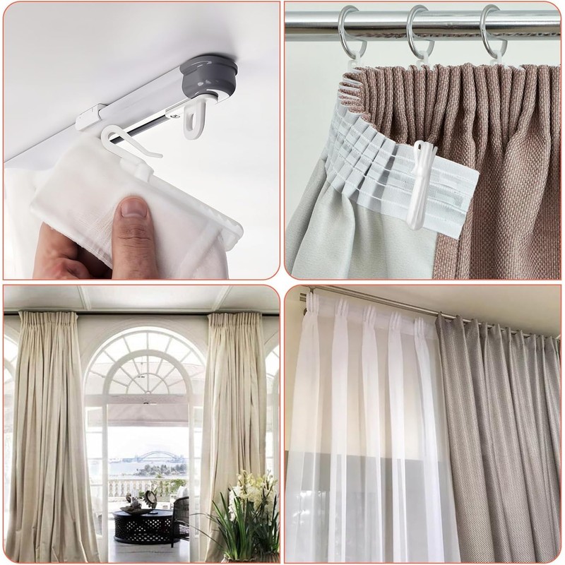 Curtain hooks adjustment hooks 75mm 50 white checked (85)