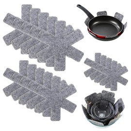 Pack of 14 Pan Protectors, 38/33/22 cm Pan Protector, Stacking Protection, Pot Protector, Pan Protector, Felt, Scratch-Resistant, Suitable for Pans, Pots, Bowls (Grey)
