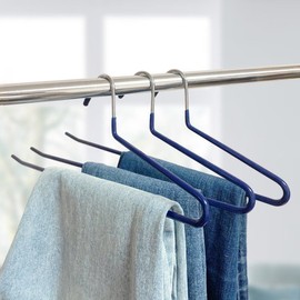 20 ribens coated non-slip trouser hangers (navy) / 리벤스  코팅 논슬립 바지걸이 20개 (네이비)