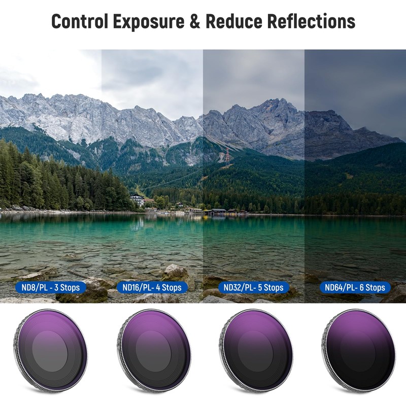 NEEWER ND Filter Set Compatible with DJI Osmo Action 4,