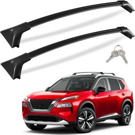 KINGGERI Lockable 260LBS Roof Rack Cross Bars Compatible with Nissan Rogue 2021 2022 2023 2024 2025 SV SL Platinum (with Flush Roof Rails), Heavy Duty Anti-Theft Aluminum Roof Rails Crossbars Rooftop
