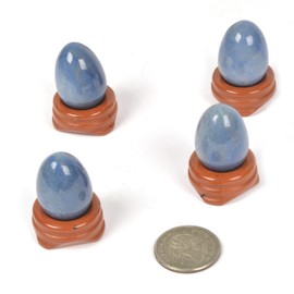 Justinstones Blue Aventurine Natural Gemstone Quartz 30mm Egg Shaped Crystal Healing Chakra Energy Balancing Meditation Home Office Decor Stone with Stone Stand