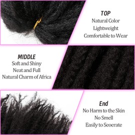 Outernice Marley Hair-18 Inch Marley Twist Hair For For Twists 6 Packs Cuabn Marley Braiding Springy Afro Kinky Curly Crochet Hair For Black Women,18 Inch (Pack of 6)