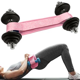 Hip Thrust Belt – Heavy Duty & Secure Glute Trainer with Non-Slip Rubber Extra Padding for Dumbbells, Kettlebells & Plates – Ideal for Gym, Home, & On-the-Go Workouts (Pink)
