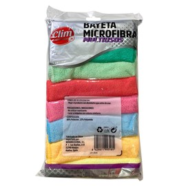 Clim Profesional Set of 8 Microfibre Cloths in Various Colours, for All Types of Surfaces, High Absorbency and Processing Only with Water (30 x 30 cm)