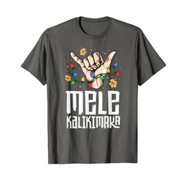 Hawaiian Christmas Shirt Men Mele Kaliki Shaka Kalikimaka T-Shirt
