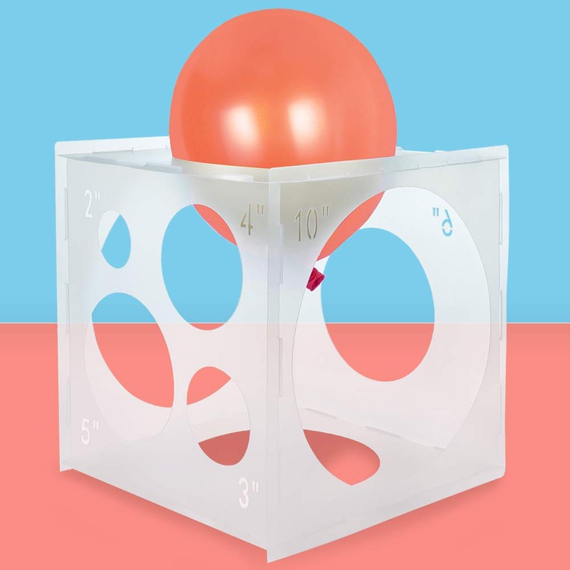 Pllieay 2-10 Inch Balloon Sizer, Collapsible Plastic Balloon Sizer Cube
