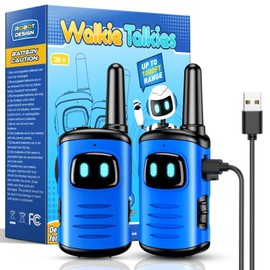 Rechargeable Walkies Talkies for Kids Toys: 2 Pack Walkie Talkies for Kids Birthday Gifts for 3 4 5 6 7 8 Year Old Boys Toys for 3-8 Year Old Boys 2 Way Radio Toy for Camping Hiking