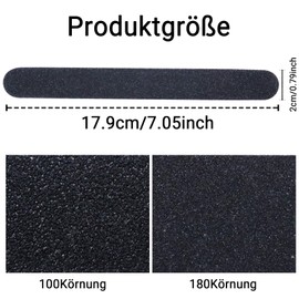 Nagelfeilen 25 Stück Nagelpolierblöcke Professionelle Doppelseitige Nagelfeile 100/180 Körnung für Acryl Naturgel Nagellack Geeignet für Zuhause Nagelstudio (Schwarz)