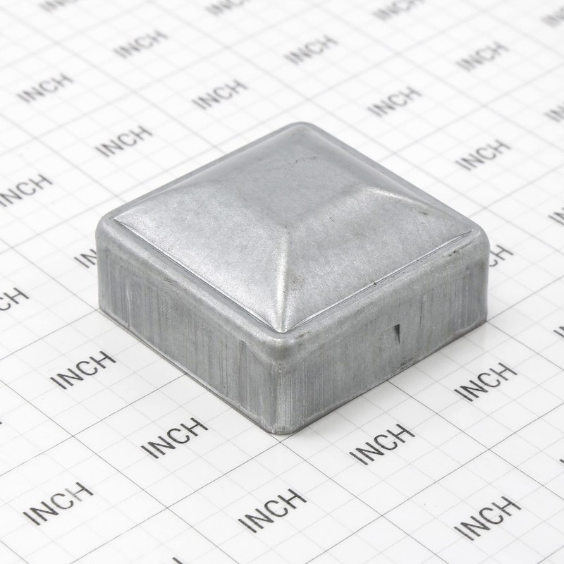 Plum Fittings 2" x 2" Square Pressed Steel Dome Caps