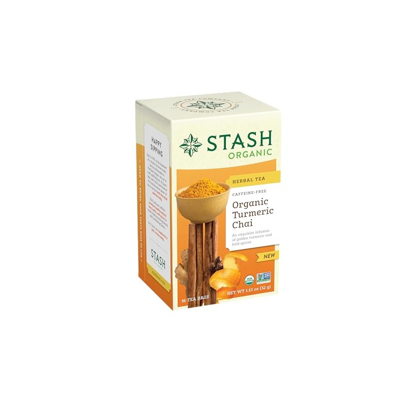 Stash Tea Organic Turmeric Chai, Caffeine-Free, Non-GMO Project Verified, Serve
