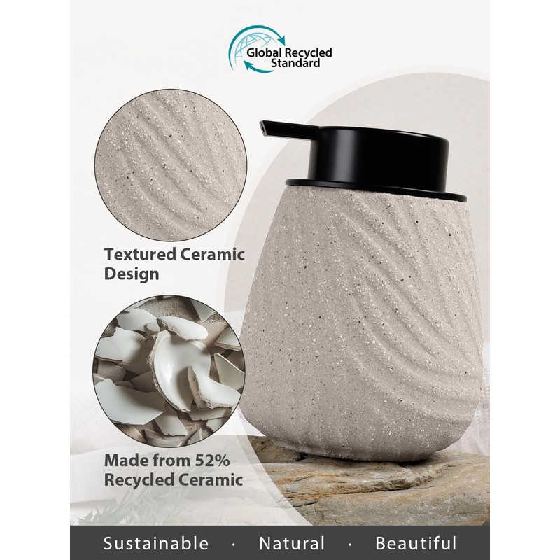 Autumnlife Ceramic Soap Dispenser - 14 oz Hand Lotion Dispenser