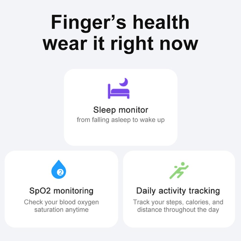 R02 Smart Ring IP68 Waterproof Fitness Tracker Smart Ring Pedometer
