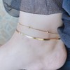 18k ball chain, two-line snake rope, two-line silver anklet, two-line