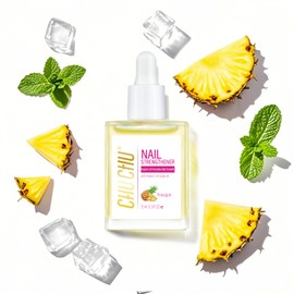CHUCHU Nail Growth and Strengthener - Pineapple Scent Nail Repair Moisturizing Treatment - Natural Jojoba Vitamin B & E Cuticle Oil for Dry Cracked Nails