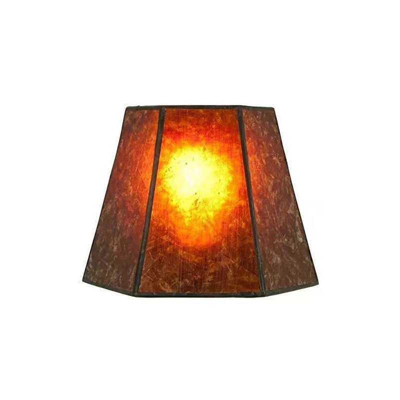 Upgradelights Amber Mica 8 Inch Hexagonal Drum Lampshade with Uno