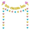 Gold Glittery Ice Cream Bar & Ice Cream Sign Banner