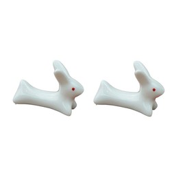 Tableware East Chopsticks Rest Cute Rabbit Cute Rabbit Ceramic Chopsticks Rest Miscellaneous Goods (2 Pieces)
