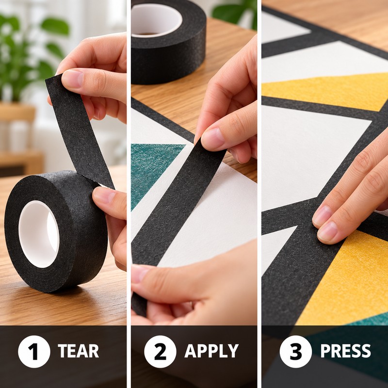 Black Masking Tape for Painting & DIY Crafts – Easy-Tear