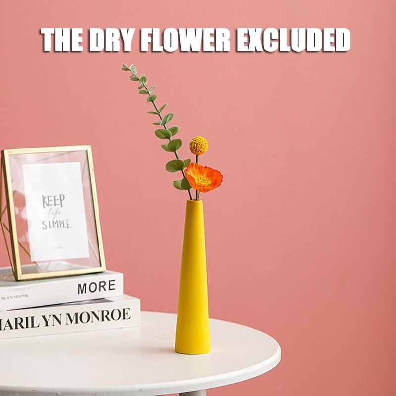 Ceramic Bud Vase Tall Conic Single Stem Flower Vase for