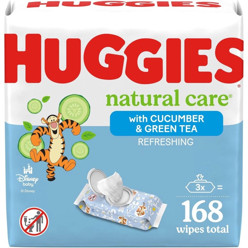 Huggies Natural Care Scented Baby Wipes 3 Packs (168 Total)