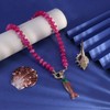 INENIMARTJ Hot Pink Chunky Beaded Fish Pendant Choker Necklace for
