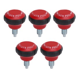 5Pcs Fitness Adjustment Knob Quick Release Spring Pull Pin Knob Replacement Part for Fitness Equipment Exercise Bike Black Red