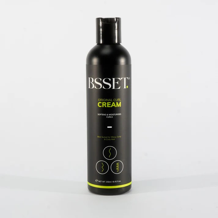 BSSET Defining Curl Cream | Jamaican Black Castor Oil & Olive Oil | Vegan, Sulfate-Free & Paraben-Free | Deep Moisture & Frizz Control for Curly Hair | 250ml
