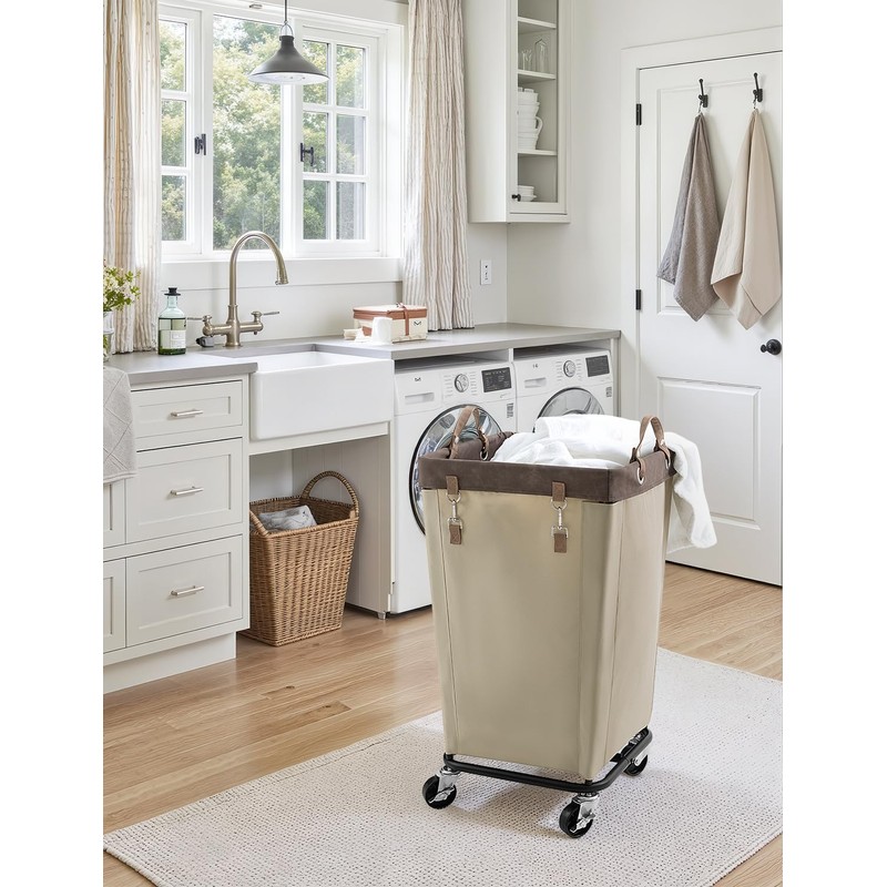 StorageWorks 160L Laundry Basket with Wheels, Large Rolling Hampers for