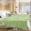PAVILIA Sage Green Fleece Throw Blanket for Couch, Light Olive