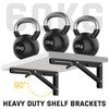 10 Inch Folding Shelf Brackets, Pynsseu Heavy Duty Stainless Steel
