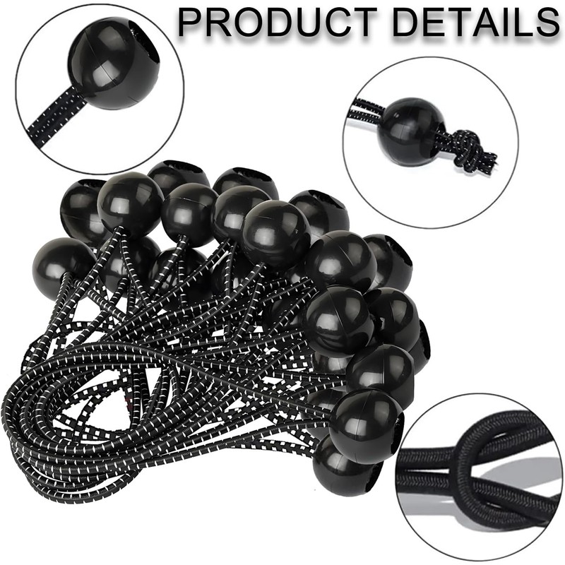 Voyzdx Cuerda Elastica con Bola para Lonas Toldos Carpas 25