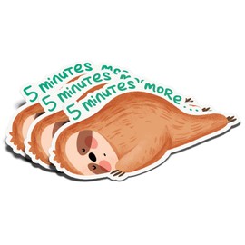 (3Pcs) 5 Minutes More Sticker Funny Quote Meme Sayings Decal Waterproof Vinyl Stickers Adult for Laptop Kindle Car Tumbler Water Bottle Mug Phone Journal - Size 3”x1.8”