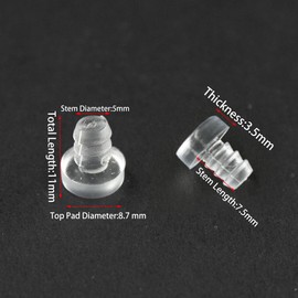 AUXBC 50 PCS 5mm Glass Top Table Bumpers with Stem, Clear Rubber Grippers, Non-Collision Rubber pad, Non-Slip Glass Table Top Spacers, for Cabinet Doors Patio Furniture, Fits 3/16 Inch Holes