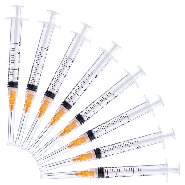 LMYKH 100 Pack 2.5ml/cc Measuring Tools with 23Ga, Plastic Laboratory