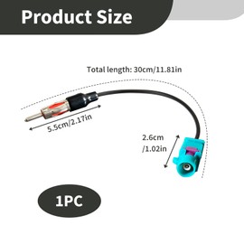 Fakra Z zu DIN Adapter, Autoradio Antennenadapter Fakra auf DIN Stecker, Kfz Antennenstecker Adapter, Kompatibel mit E46 Opel Ford Dacia Skoda Seat Renault Peugeot Citroen, für Nachrüst Radio