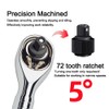 3/8-Inch Drive Ratchet Wrench, 72-Tooth Stubby Quick-Release Socket Wrench with
