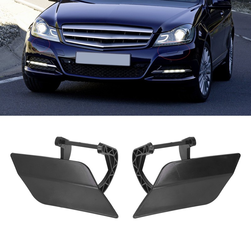 1 Pair Left Right Bumper Headlight Washer Nozzle Cover Bumper
