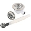 Kitchen Sink Stainless Steel Strainer Waste 1 Bowl Kit 90mm
